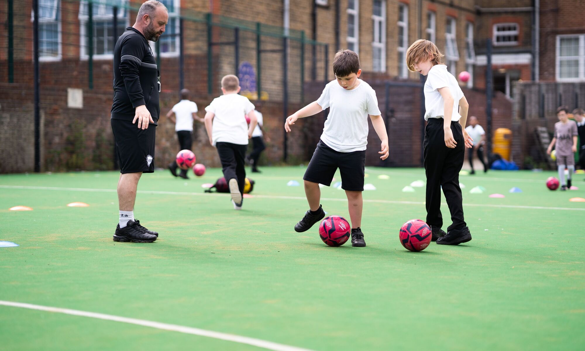 Napier Community Primary pupils playing football