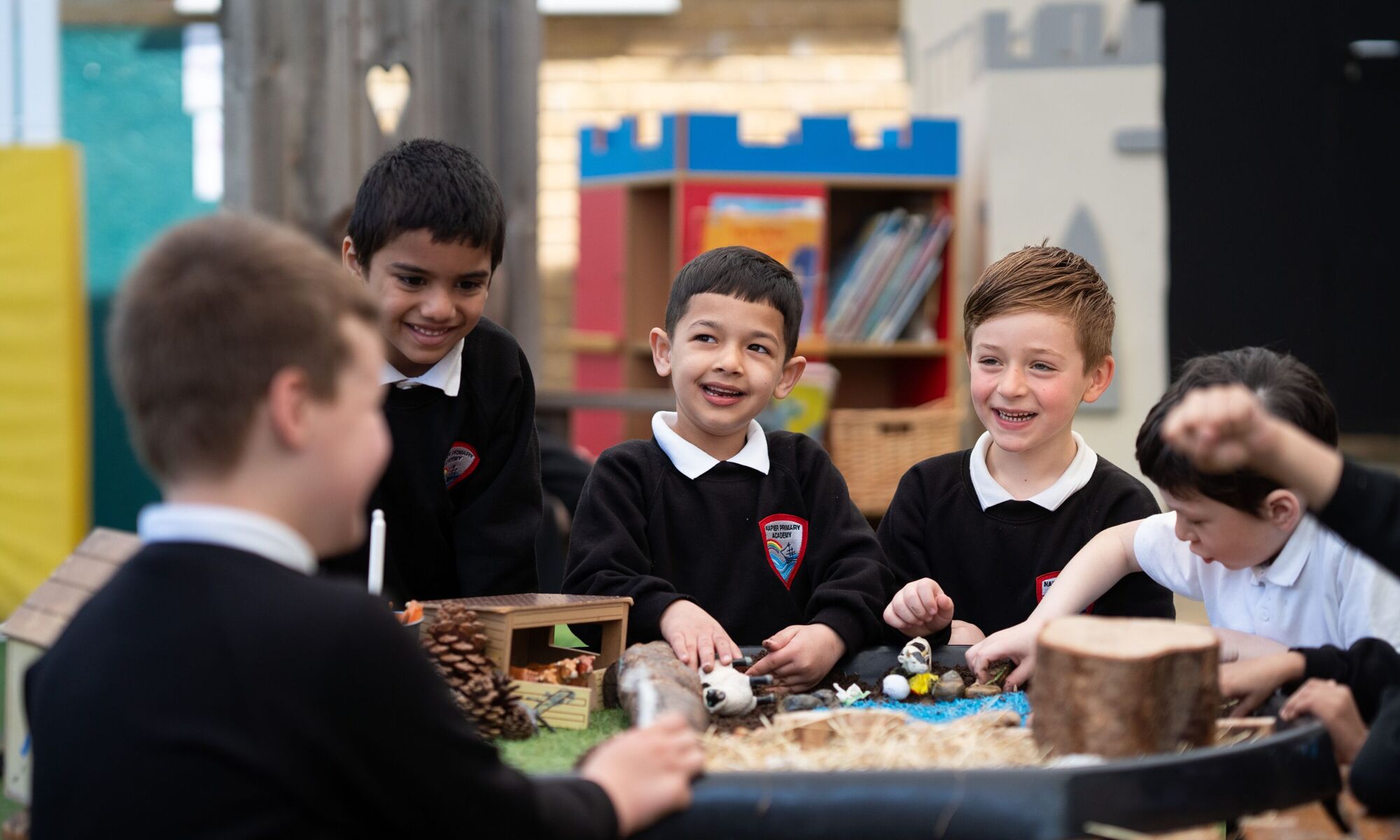 Napier Community Primary pupils playing with toys